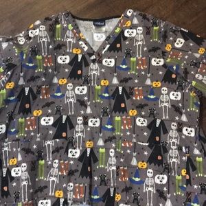 Halloween scrub top